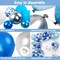 Blue Balloons Garland Arch Kit, Blue and White Balloons, Royal Blue Baby Blue White Sliver Balloon Arch for Baby Shower Birthday Graduation Party Decorations